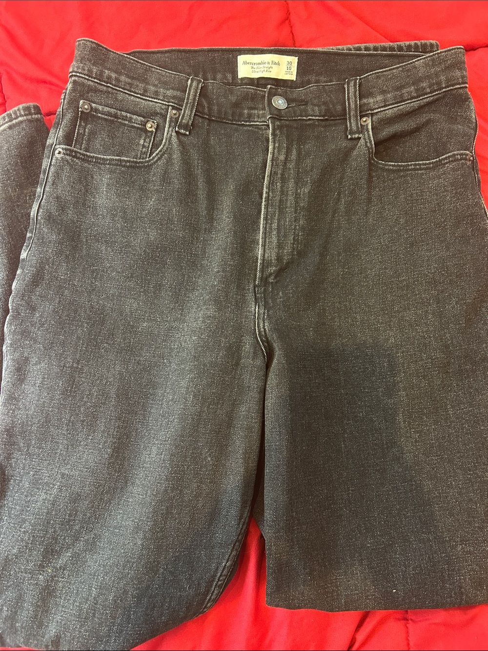 Abercrombie & Fitch Curve Love Slim Straight Jeans | Size 30/10 | Black